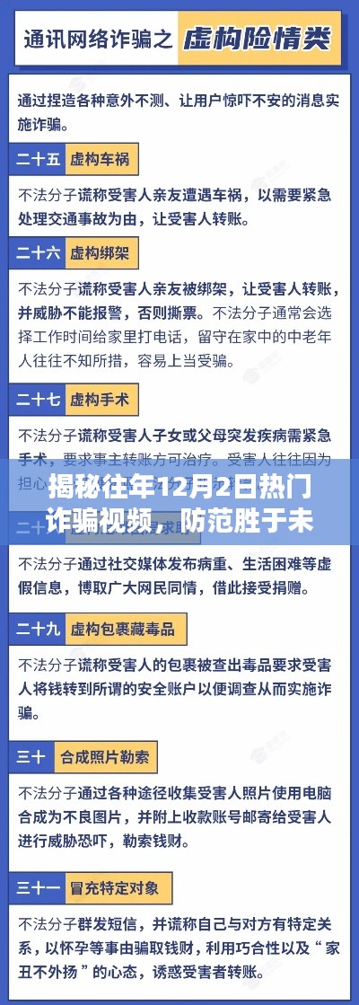 揭秘往年12月2日詐騙視頻高發真相，提前警惕防范未然
