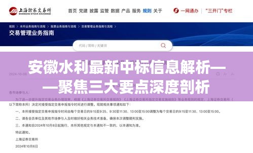 安徽水利最新中標信息深度解析，三大要點一覽無余