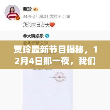 賈玲最新節目揭秘之夜，探尋背后的故事，見證12月4日的精彩瞬間