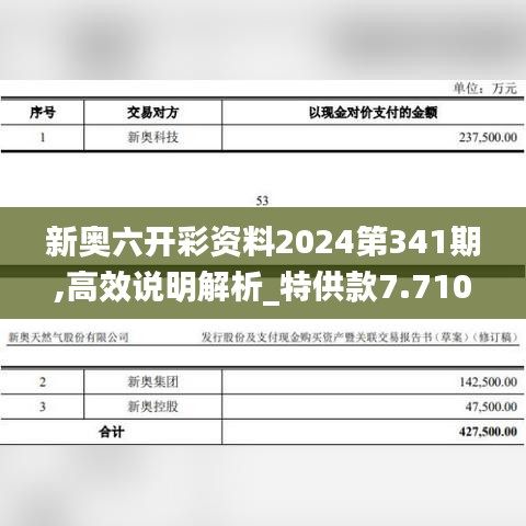 新奧六開彩資料2024第341期,高效說明解析_特供款7.710