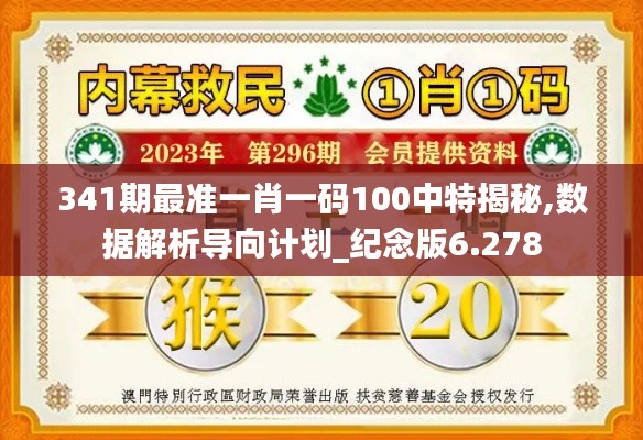 341期最準(zhǔn)一肖一碼100中特揭秘,數(shù)據(jù)解析導(dǎo)向計(jì)劃_紀(jì)念版6.278