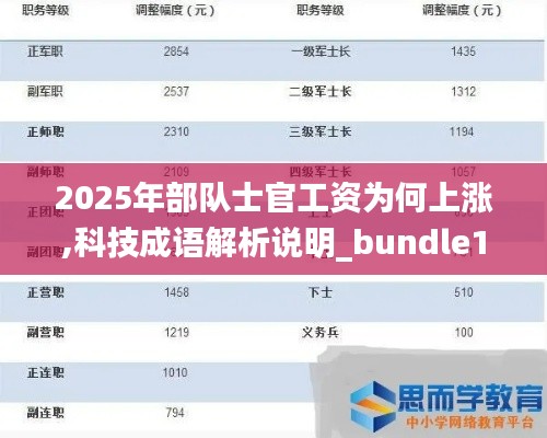 2025年部隊(duì)士官工資為何上漲,科技成語(yǔ)解析說明_bundle10.663