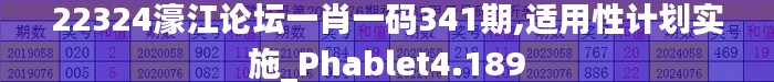 22324濠江論壇一肖一碼341期,適用性計劃實施_Phablet4.189