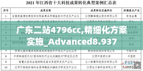 廣東二站4796cc,精細化方案實施_Advanced8.937