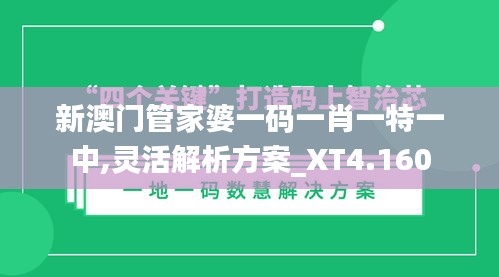 新澳門管家婆一碼一肖一特一中,靈活解析方案_XT4.160