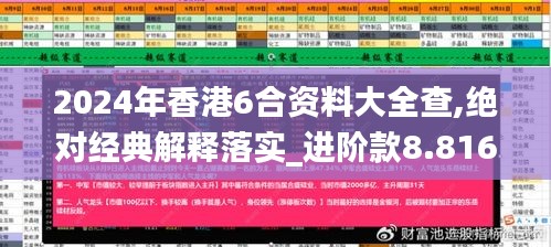 2024年香港6合資料大全查,絕對經典解釋落實_進階款8.816