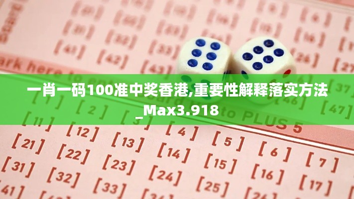 一肖一碼100準(zhǔn)中獎(jiǎng)香港,重要性解釋落實(shí)方法_Max3.918