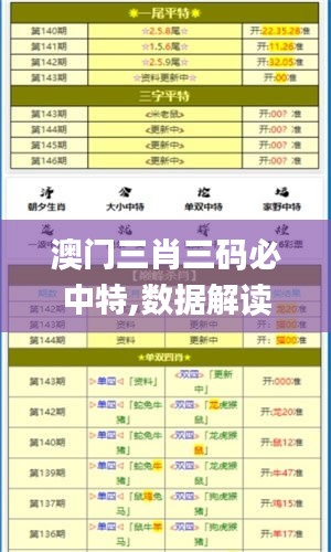 澳門三肖三碼必中特,數據解讀說明_頂級版9.344