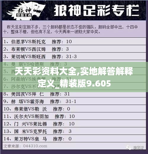 天天彩資料大全,實地解答解釋定義_精裝版9.605