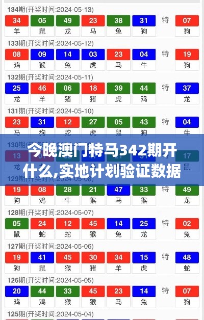 今晚澳門特馬342期開什么,實地計劃驗證數(shù)據(jù)_1080p10.921