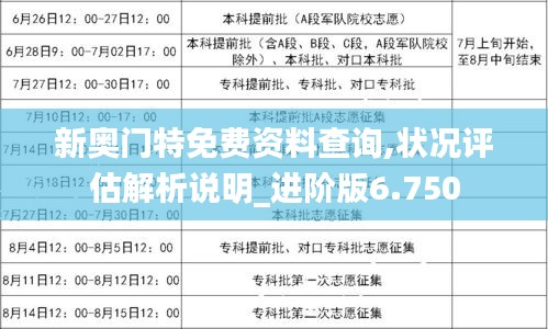 新奧門特免費資料查詢,狀況評估解析說明_進階版6.750