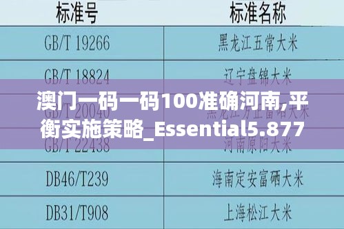 澳門一碼一碼100準確河南,平衡實施策略_Essential5.877