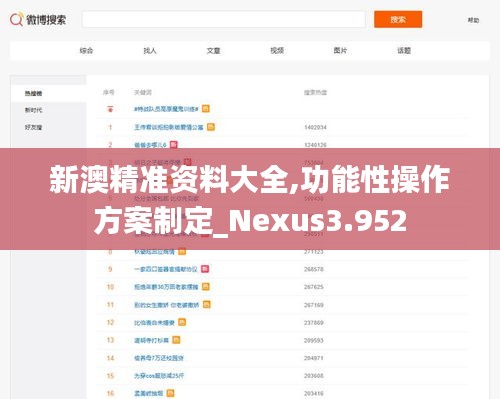 新澳精準資料大全,功能性操作方案制定_Nexus3.952