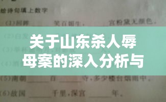 山東殺人辱母案深度解析與預測，熱點探討（附時間預測）