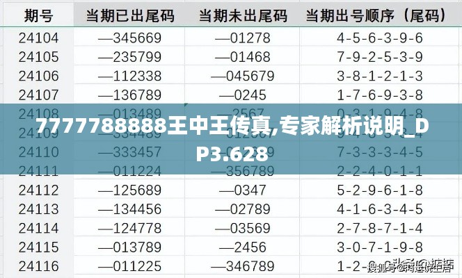 7777788888王中王傳真,專家解析說明_DP3.628