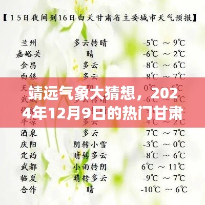 靖遠氣象大猜想，熱門甘肅白銀靖遠天氣展望——2024年12月9日展望