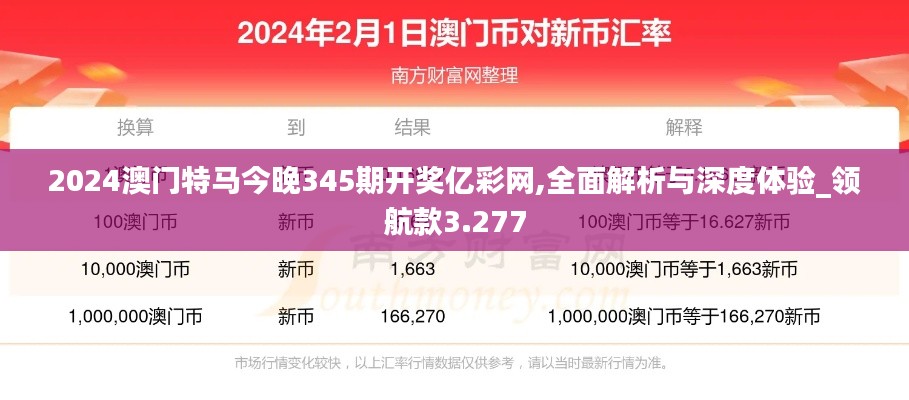 2024澳門(mén)特馬今晚345期開(kāi)獎(jiǎng)億彩網(wǎng),全面解析與深度體驗(yàn)_領(lǐng)航款3.277