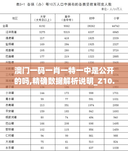 澳門一碼一肖一特一中是公開的嗎,精確數據解析說明_Z10.907