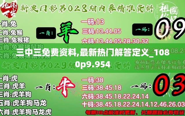 三中三免費資料,最新熱門解答定義_1080p9.954