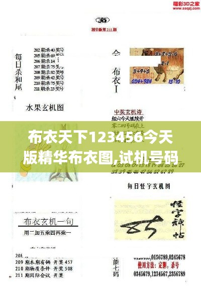 布衣天下123456今天版精華布衣圖,試機(jī)號(hào)碼,實(shí)踐性計(jì)劃推進(jìn)_GT9.664
