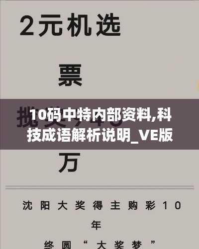10碼中特內部資料,科技成語解析說明_VE版10.948