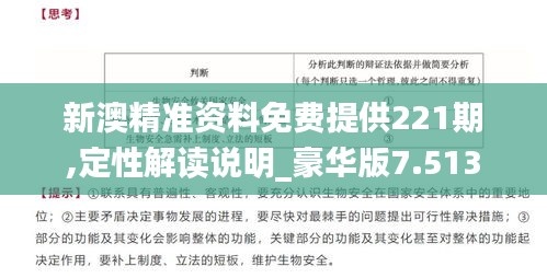 新澳精準(zhǔn)資料免費(fèi)提供221期,定性解讀說(shuō)明_豪華版7.513