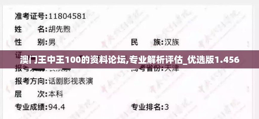 澳門王中王100的資料論壇,專業(yè)解析評估_優(yōu)選版1.456