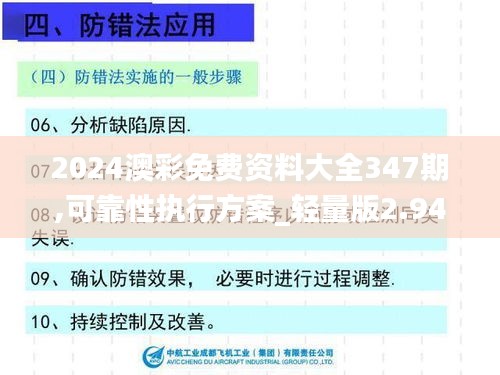 2024澳彩免費資料大全347期,可靠性執(zhí)行方案_輕量版2.946
