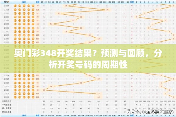 奧門彩348開(kāi)獎(jiǎng)結(jié)果？預(yù)測(cè)與回顧，分析開(kāi)獎(jiǎng)號(hào)碼的周期性