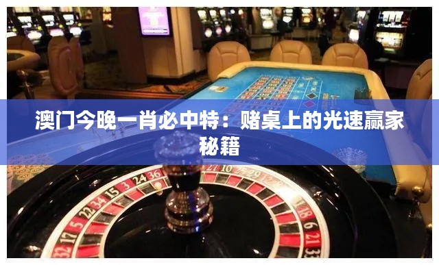 澳門今晚一肖必中特：賭桌上的光速贏家秘籍