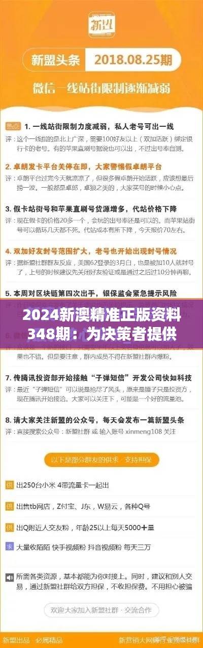2024新澳精準正版資料348期：為決策者提供有力參考