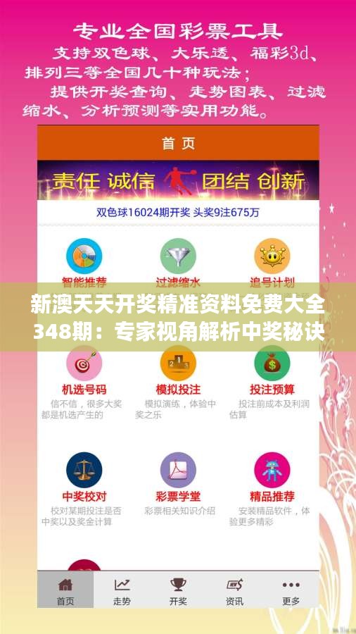 新澳天天開獎精準資料免費大全348期：專家視角解析中獎秘訣