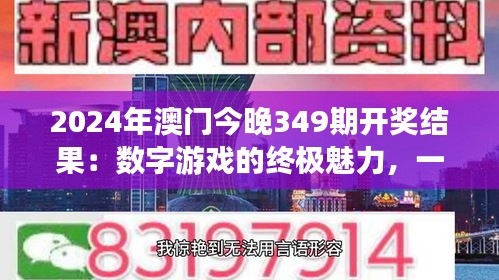 2024年澳門今晚349期開獎結果：數字游戲的終極魅力，一夜變化莫測