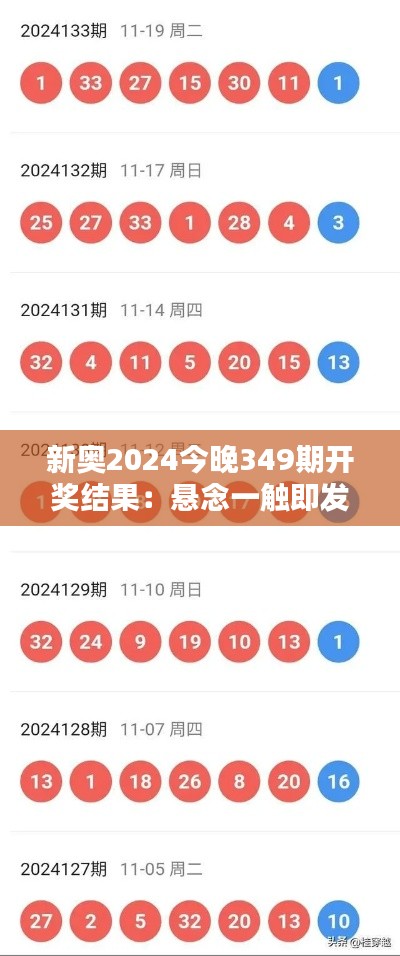 新奧2024今晚349期開獎結果：懸念一觸即發