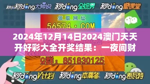 2024年12月14日2024澳門天天開好彩大全開獎結果：一夜間財富大挪移