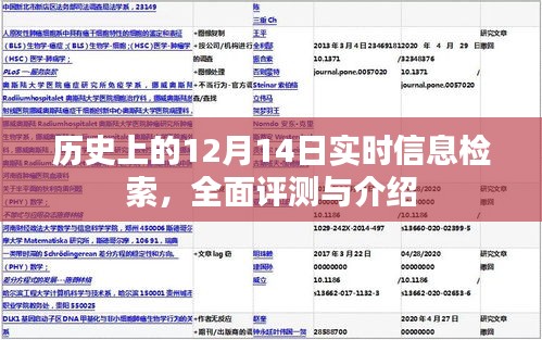 歷史上的十二月十四日，實時信息檢索的全面評測與介紹