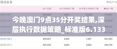 今晚澳門9點35分開獎結果,深層執行數據策略_標準版6.133