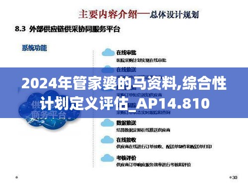 2024年管家婆的馬資料,綜合性計劃定義評估_AP14.810