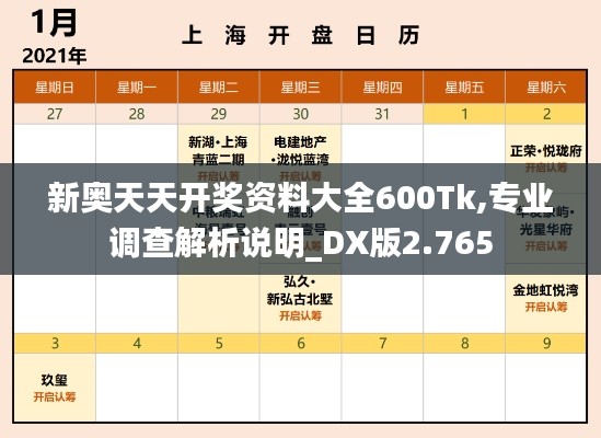 新奧天天開獎資料大全600Tk,專業調查解析說明_DX版2.765