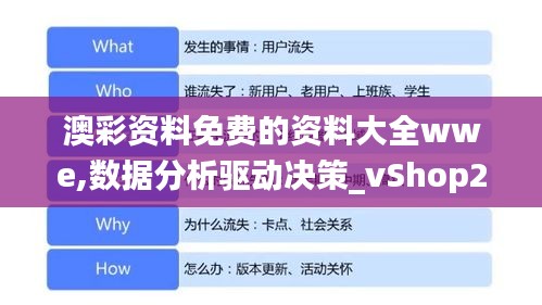 澳彩資料免費的資料大全wwe,數據分析驅動決策_vShop2.720