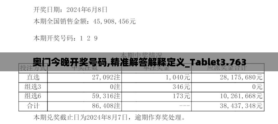 奧門今晚開獎號碼,精準解答解釋定義_Tablet3.763