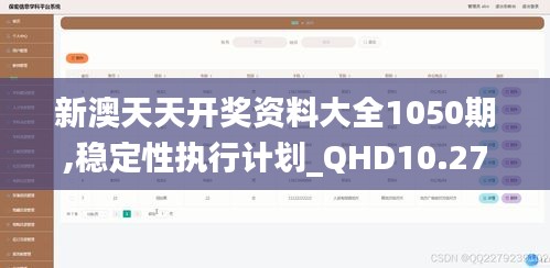 新澳天天開獎資料大全1050期,穩定性執行計劃_QHD10.271