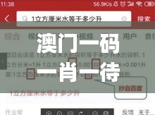 澳門一碼一肖一待一中百度,證據解答解釋落實_挑戰款14.956