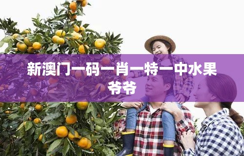新澳門一碼一肖一特一中水果爺爺