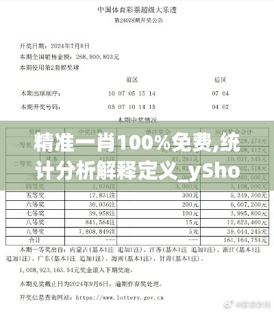 精準一肖100%免費,統計分析解釋定義_yShop5.747