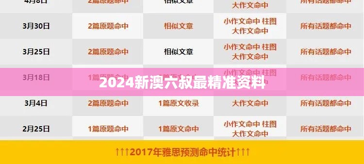 2024新澳六叔最精準資料