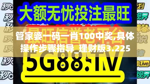 管家婆一碼一肖100中獎,具體操作步驟指導_理財版3.225