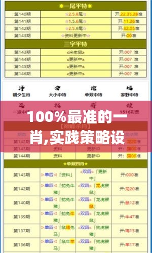 100%最準(zhǔn)的一肖,實踐策略設(shè)計_安卓8.790