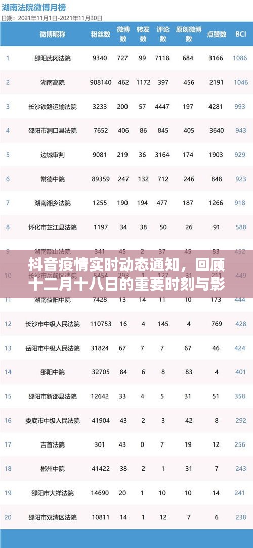 抖音疫情實時動態通知，十二月十八日重要時刻回顧與影響分析