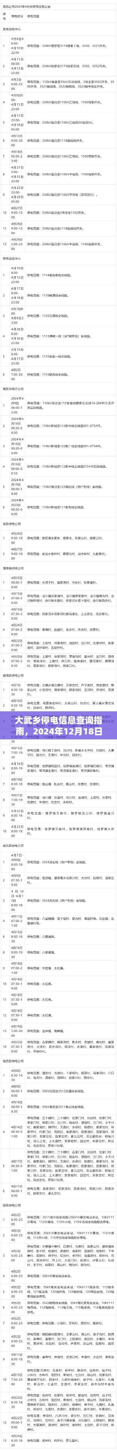 大武鄉停電信息查詢指南，實時掌握停電信息，2024年12月18日最新更新